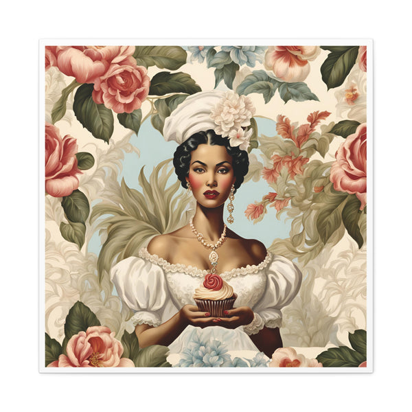 Digital Wall Art - Baroque Photo of Woman with Cupcake (III)